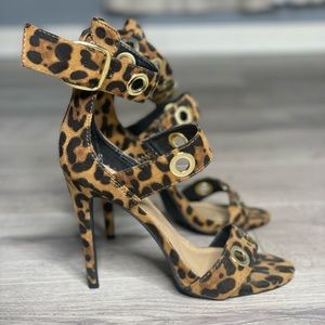 Cheetah Heeled Sandals
